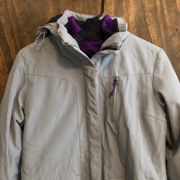 ZeroXposur Womens Jacket Gray Purple 3 in 1 Hooded Insulated Lined Ski Winter M - Picture 2 of 14